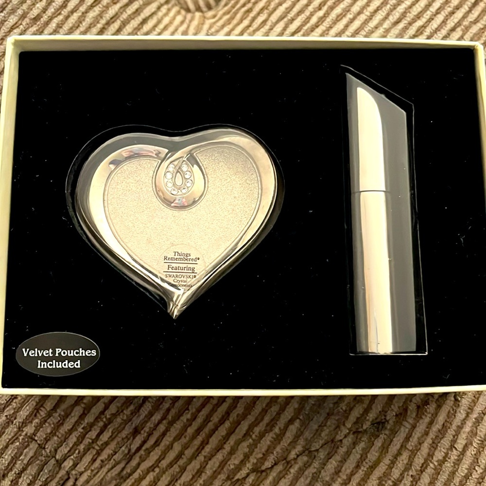 Things Remembered Heart mirror & perfume atomizer featuring Swarovski Crystal
